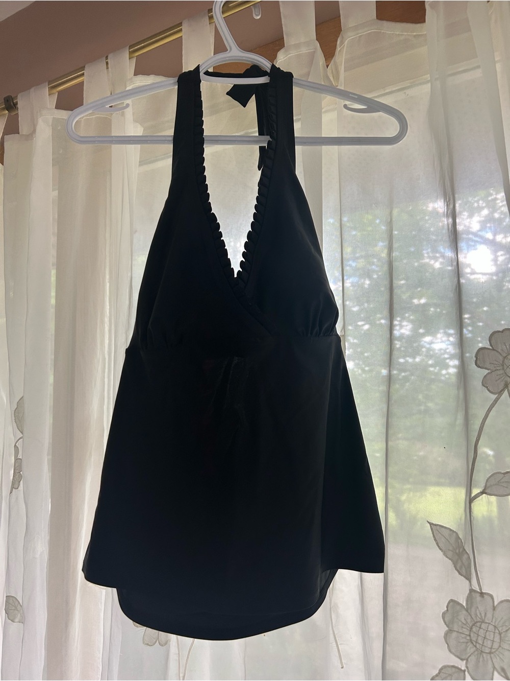 Women’s Black Halter Swim Tankini Top - Classic Black - Size XL
